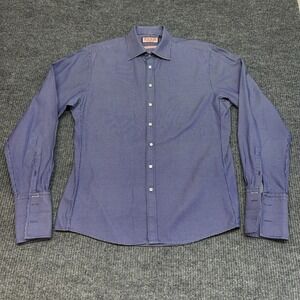 Thomas Pink Prestige Slim Fit Shirt Mens 16.5 Blue White 100% Cotton